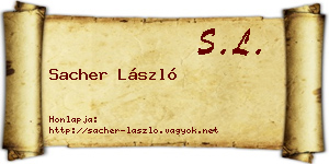Sacher László névjegykártya